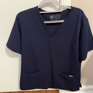 Figs Casma Navy Scrub Top